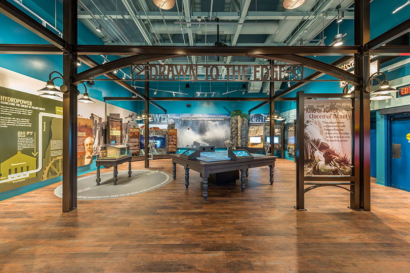 Learn about the history of Niagara Falls at the indoor multimedia experience, The World Changed Here Pavilion, at Niagara Falls State Park 