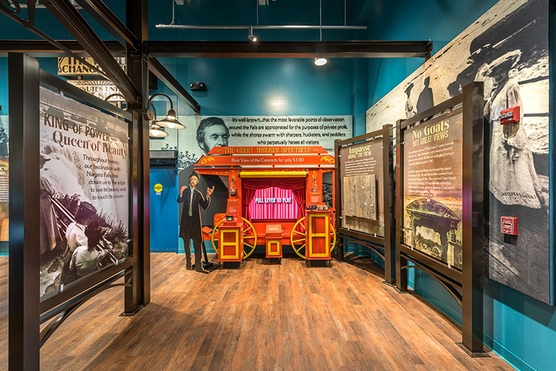 Learn about the history of Niagara Falls at the indoor multimedia experience, The World Changed Here Pavilion, at Niagara Falls State Park 