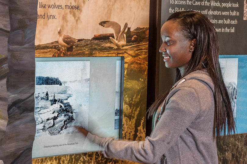 Learn about the history of Niagara Falls at the indoor multimedia experience, The World Changed Here Pavilion, at Niagara Falls State Park