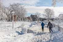 Experience the serenity of Niagara Falls State Park in the winter