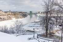 Experience the serenity of Niagara Falls State Park in the winter